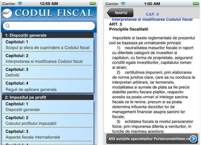 Codul Fiscal 2013 pe iPhone